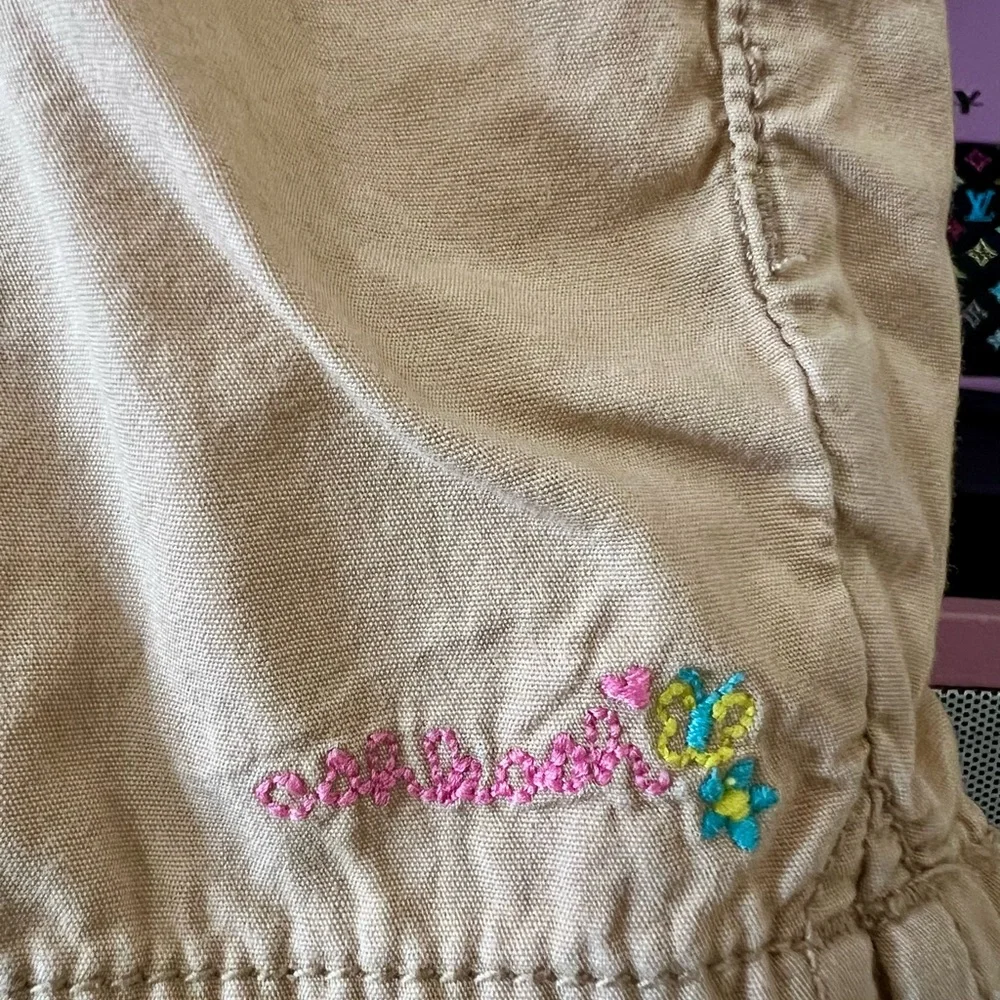 OshKosh B'gosh Tan Shorts with Pink Heart Button